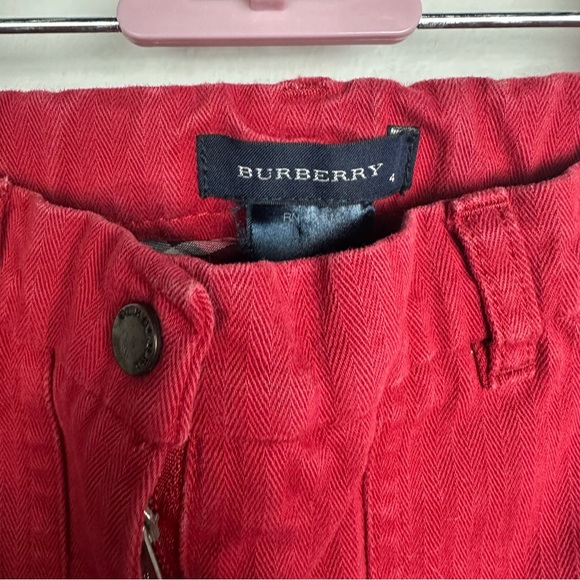 Burberry Red Textured Wide Leg Zipper Pants Size 4 - Picture 4 of 10
